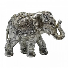 Decorative Elephant Polyester Silver 12x8x9cm