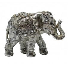 Decorative Elephant Polyester Silver 10x4x7,5cm