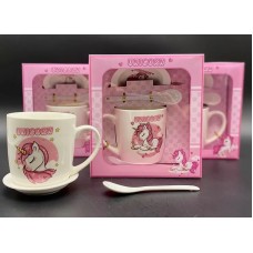 Mug With Lid And Spoon Unicorn 310ml