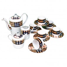 Set of Tea 15pcs Porcelain With Checked Pattern 15/K5004