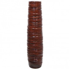 Ceramic Brown Floor Vase Twisted 17x75cm