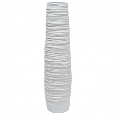 Ceramic Floor Vase White Twisted 17x75cm