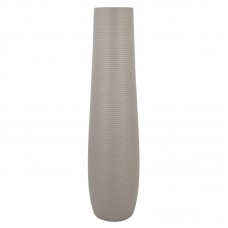 Ceramic Floor Vase Light Gray Striped 17x76cm