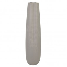 Ceramic Floor Vase Light Gray Striped Crumpled 18x78cm