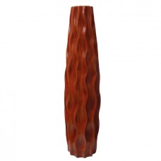 Ceramic Floor Vase Brown Curly 18x75cm