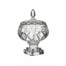 Bowl with lid Glass 18x18x24cm