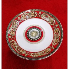 Porcelain Sweet Plates 6pcs With White-Red Design 11cm
