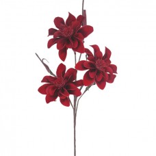 Foam Dahlia Branch Red Metallic Color H106cm