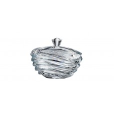 Crystal Bowl With Lid Wave 17cm