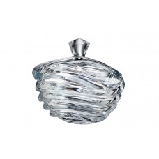 Crystal Bowl With Lid Wave 22cm