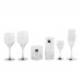 Set of 6pcs Crystal Water Glasses Column Carved 323ml Duetto