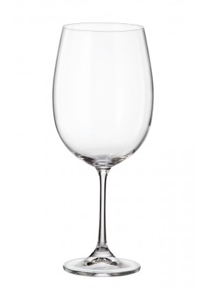 Set of 6pcs Crystal Red Wine Glasses Column 640ml Bohemian Barbara-Milvus