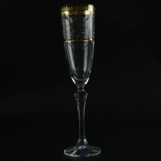 Set of 6pcs Crystal Champagne Glasses 200ml Bohemia Elisabeth