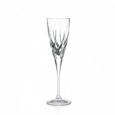 Set of 6pcs Crystal Champagne Glasses Carved 130ml Rcr Trix