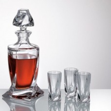 Set of 7pcs Bohemian Crystal Liqueur Quadro