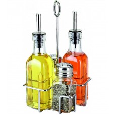 Set of 4pcs Oil-Vinegar/Salt-Pepper in a base 10x10x20cm