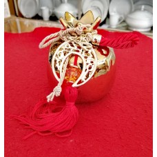 Pomegranate Gold Ceramic Decorated with Charm 9x10cm