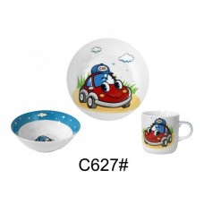 C-627 Porcelain Children's Food Set 3 pcs Car