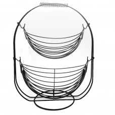 Double-Decker Metal Fruit Bowl In Black Color 35x19x44cm