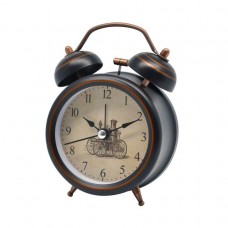 Clock Alarm Desktop Metal Brown Bronze 9x4,5x12,5cm