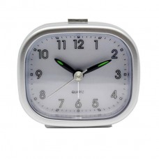 Clock Alarm Desktop Plastic Silver 8x3,5x6,5cm