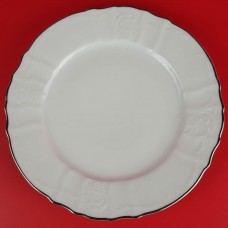 Foot Set 72pcs Porcelain White/Platinum Bernadotte