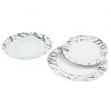 Food Set 18 pcs Porcelain With White-Black Marble Design