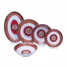 Dinner Set 20pcs With White-Red Design 80701