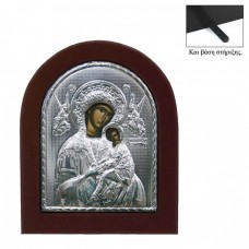 Aluminum Icon Oval Holy Mary Amolyntos 16x19cm