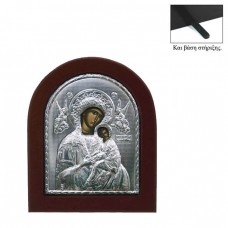 Aluminum Icon Oval Holy Mary Amolyntos 12x14cm