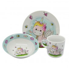Food Set Children's 3 pcs Porcelain Unicorn