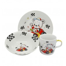 Food Set Children's 3 pcs Porcelain Rally